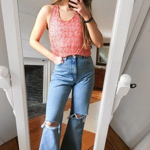 Forever 21 Chiffon Geometric Pink Printed Tank